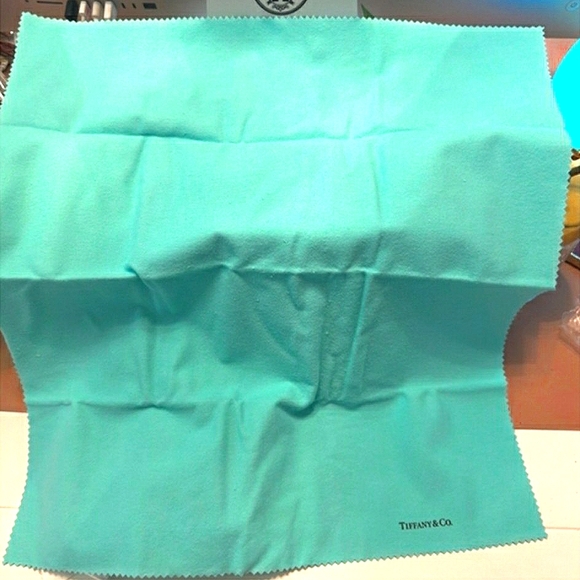 Tiffany & Co 18x18" Polishing Cloth Box Ribbon Bag Tissue Paper 4 T&C Cards NWT - Picture 3 of 9